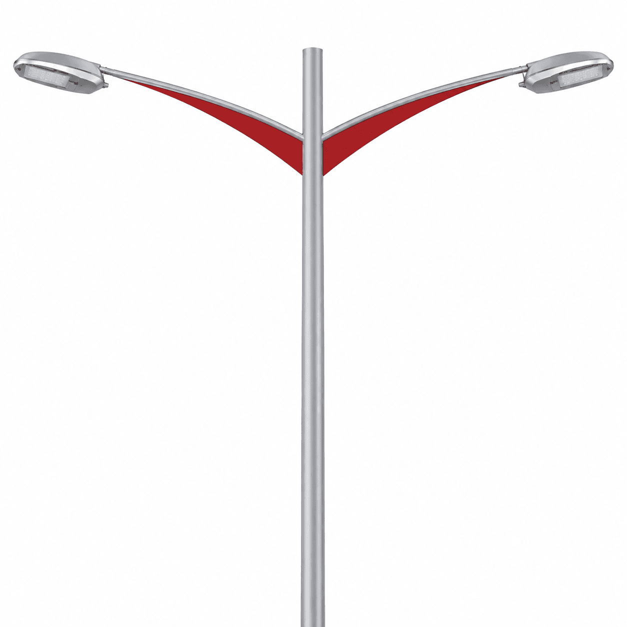 Braço ornamental duplo galvanizado para vias públicas, modelo Energyn